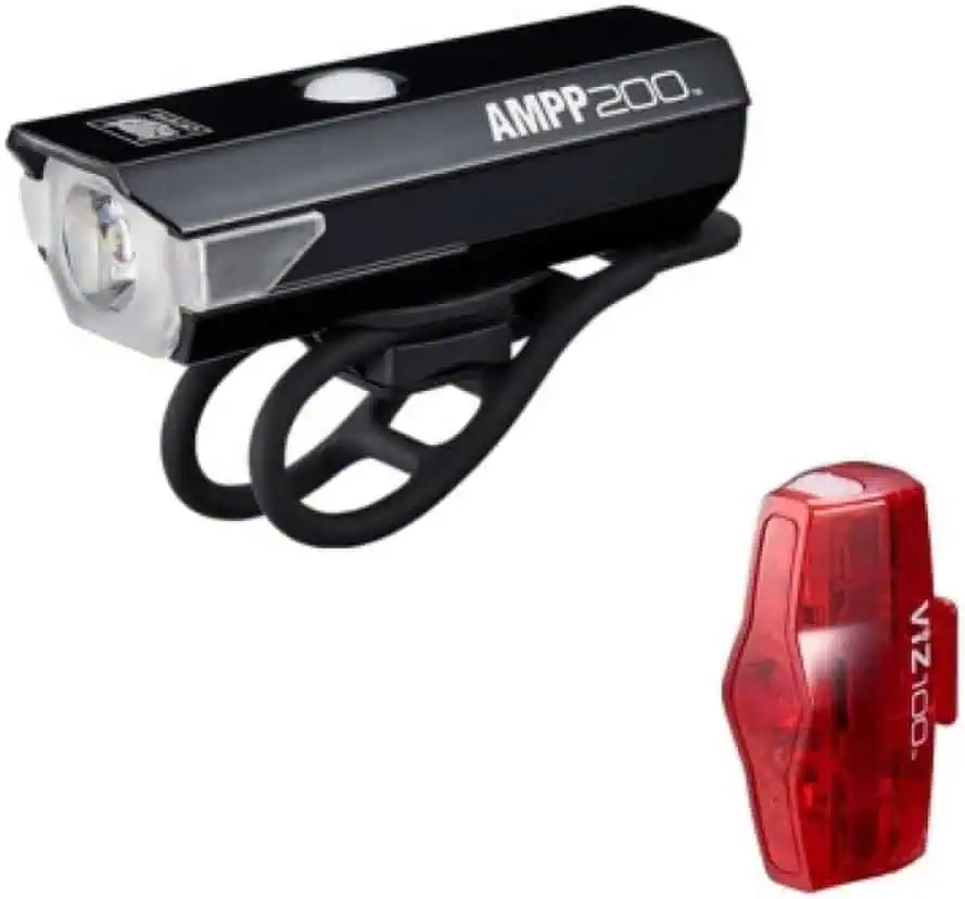 Kit luces CatEye AMPP 200 + Viz 100 para patinete (frontal blanca y trasera roja)